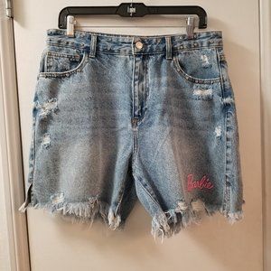 Barbie Mom Women's Mid Rise Denim Shorts